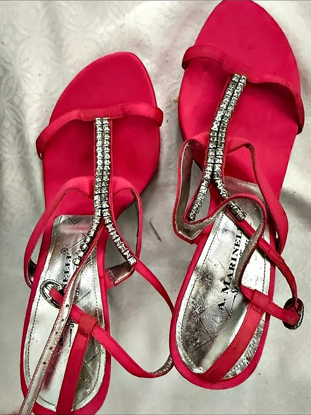 A. Marinelli Rhinestone Heels in Pink